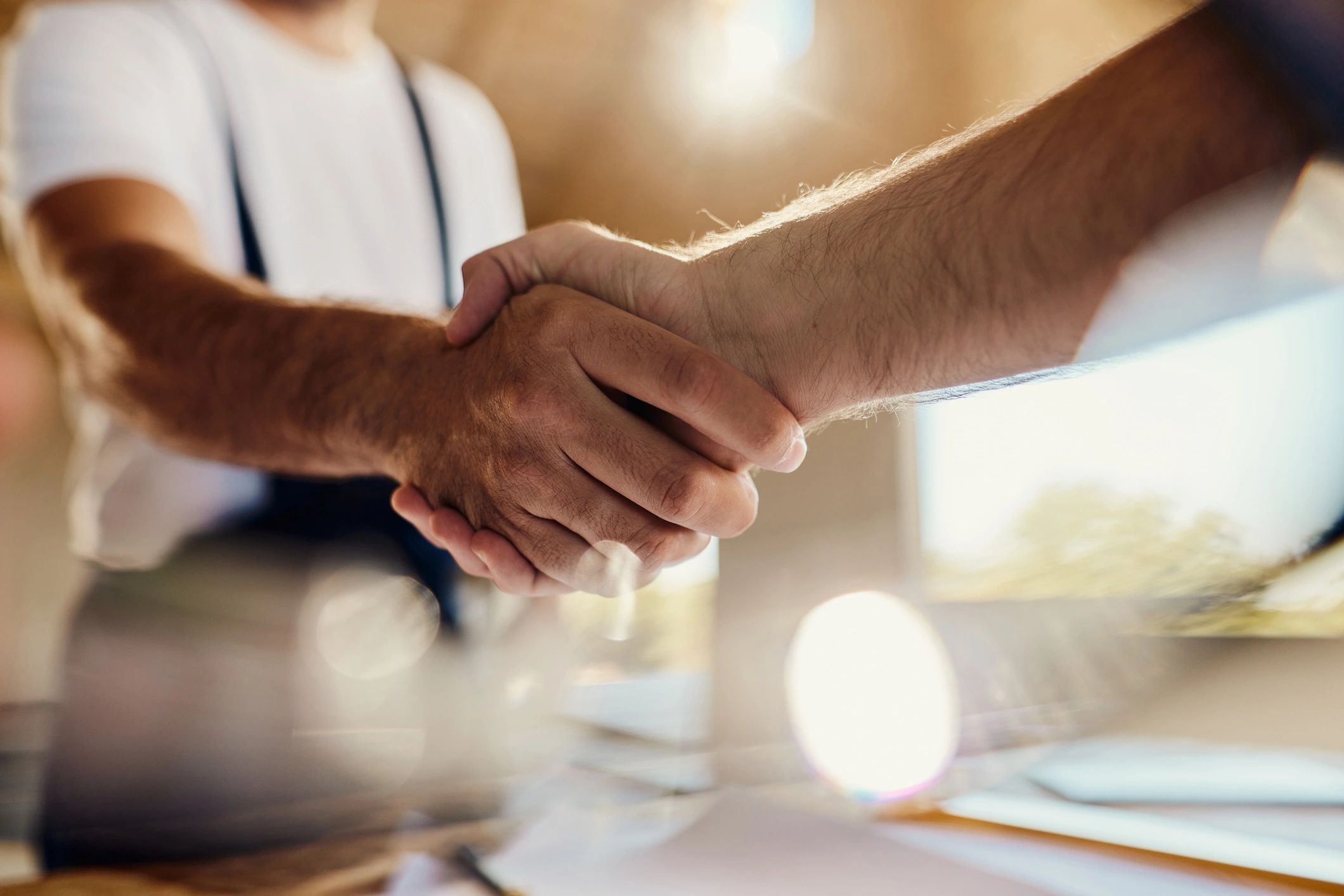 customer service handshake agreement warranty modern
